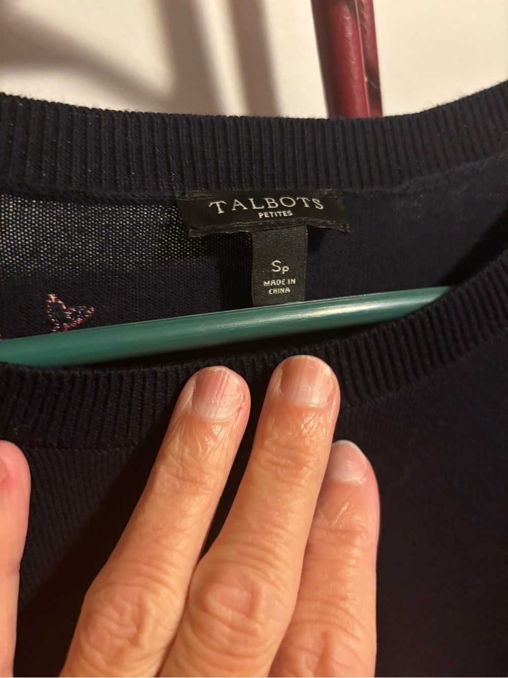 Talbots Navy Embroidered Sweater - Picture 4 of 4